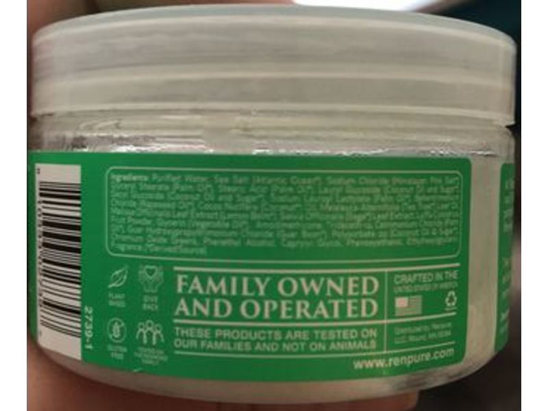 Renpure Tea Tree Lemon Sage Scalp Scrub, Refreshing Moisture, 4 oz/118 mL