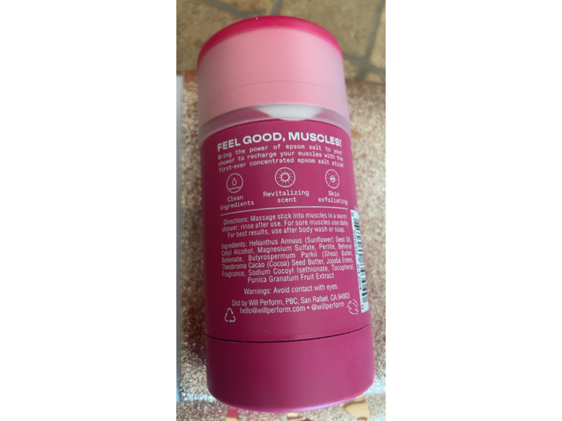 Will Epsom Salt Shower Stick, Cocoa & Shea Butters, 2.3 oz/68 g