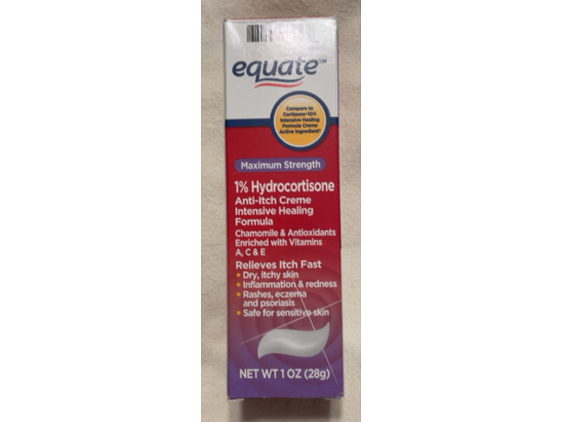 Equate 1% Hydrocortisone Anti - Itch Creme, Maximum Strenght, 1 oz/28 g