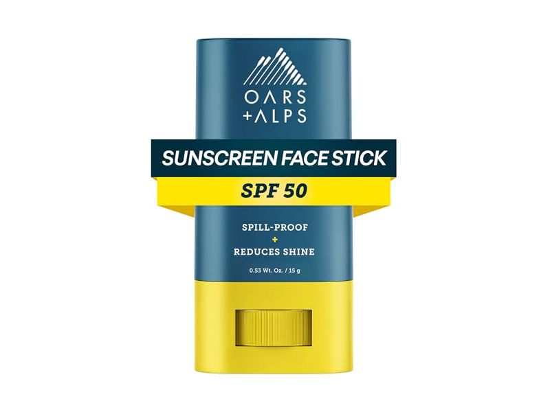 Oars + Alps Matte Face Sunscreen Face Stick, SPF 50 Antioxidants + Avocado Extract, 0.53 oz/15 g