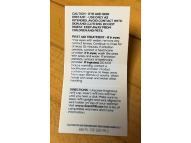 Scent Fill Plug in Air Freshener, Natural Peppermint, 0.68 fl oz/20 mL, Pack Of 4