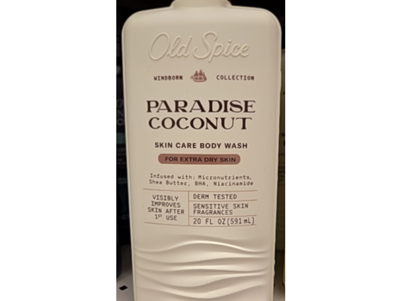 Old Spice Windborn Collection Body Wash, Paradise Coconut, 20 fl oz/591 mL