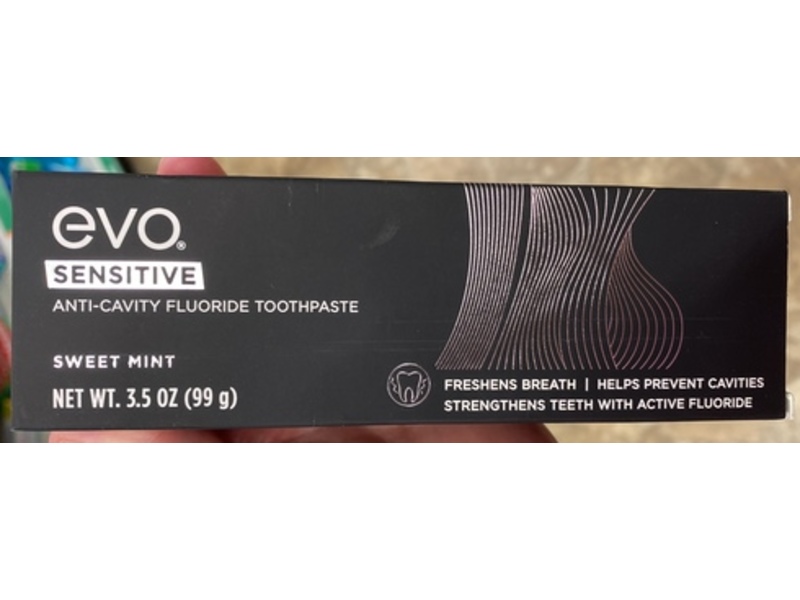 Evo Sensitive Anti-Cavity Fluoride Toothpaste, Sweet Mint, 3.5 oz/99 g