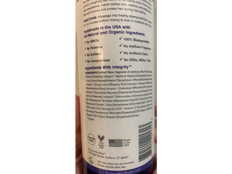 Nurture My Body Nourishing Conditioner, Fragrance Free, 16 fl oz/473 mL