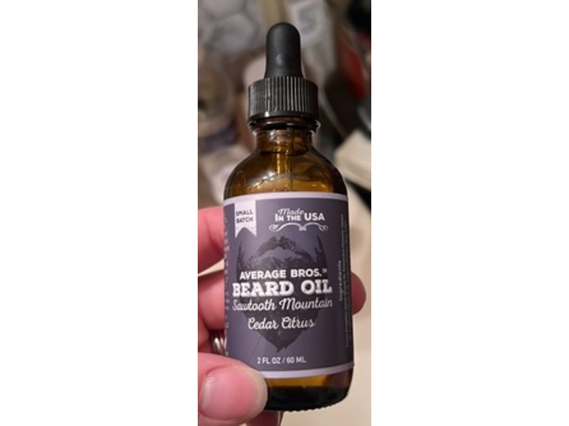Average Bros Sawtooth Mountain Beard Oil, Cedar Citrus, 2 fl oz/60 mL