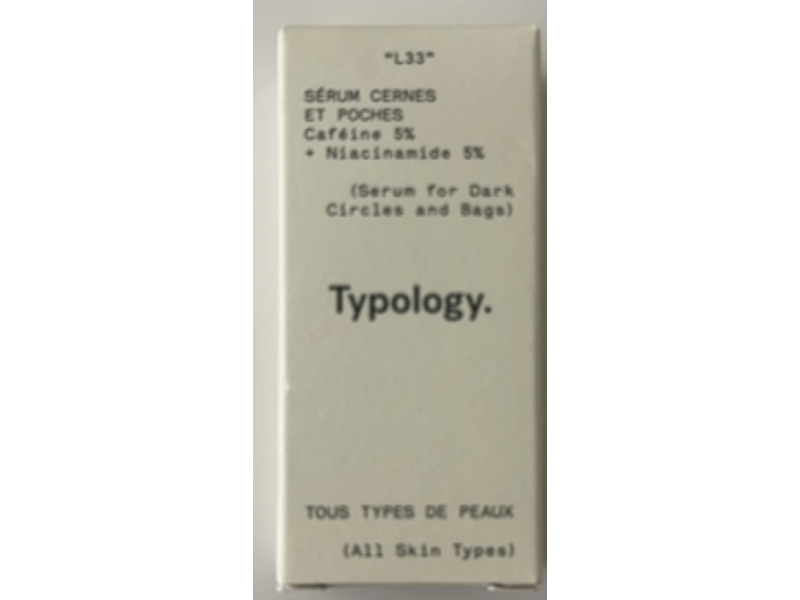 Typology L33 Eye Serum, Caffeine 5% + Niacinamide 5%, 0.27 fl oz/8 mL
