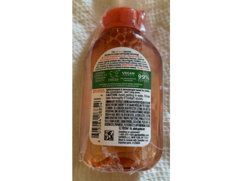 Garnier SkinActive Micellar Gentle Peeling Water, 1% PHA+Glycolic Acid, 3.4 fl oz/100 mL