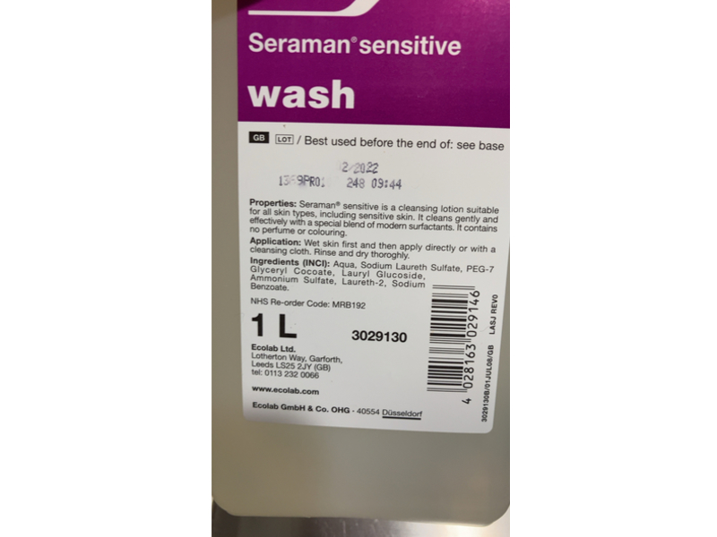 Ecolab Seraman Sensitive Wash, 1 L