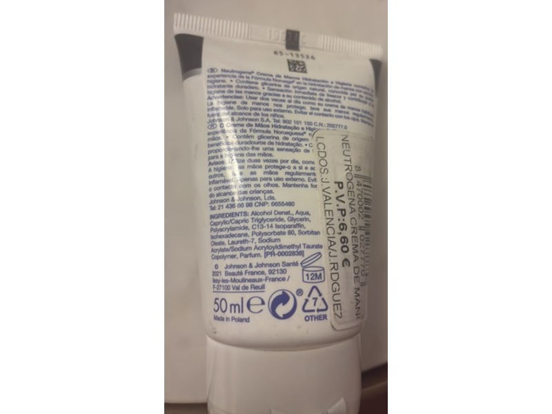 Neutrogena Hand Cream, Hydration & Hygiene, 50 mL
