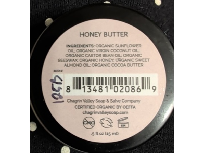 Chargin Valley Soap & Salve Lip Balm, Honey Butter, 0.5 fl oz/15 mL