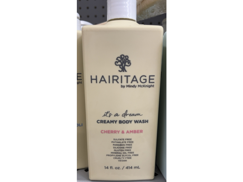 Hairitage By Mindy McKnight It's A Dream Creamy Body Wash, Cherry & Amber, 14 fl oz/414 mL