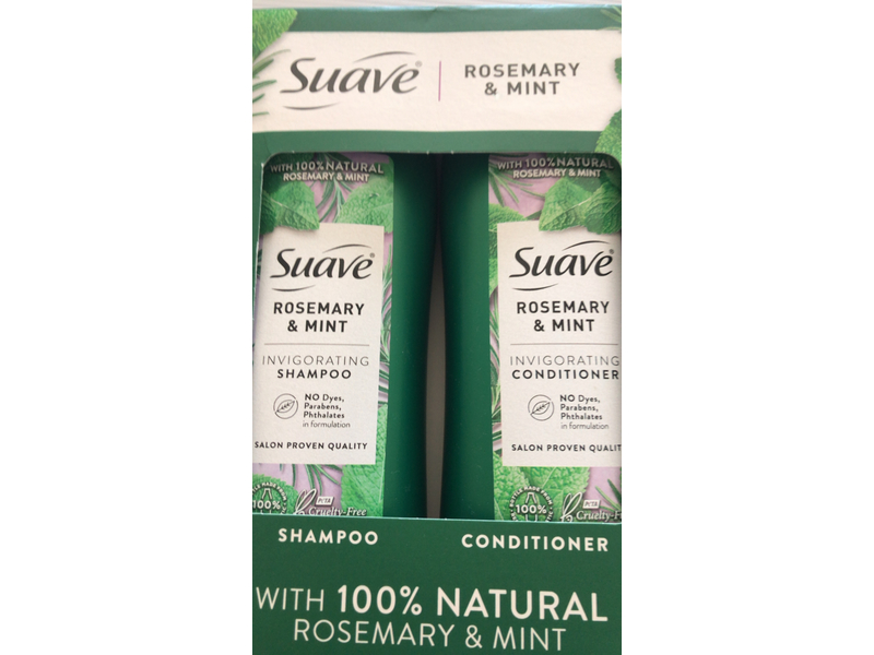 Suave Shampoo & Conditioner Set, Rosemary & Mint, 18 fl oz/532 mL