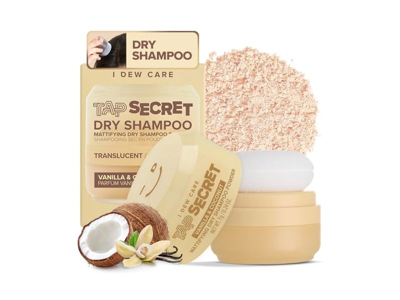 I Dew Care Tap Secret Dry Shampoo, Vanilla & Coconut Scent, 0.24 oz/7 g