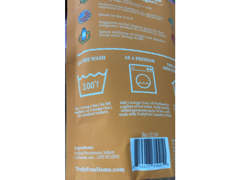 Truly Free Non Toxic Oxy Boost, 25 Lods, 12.5 oz