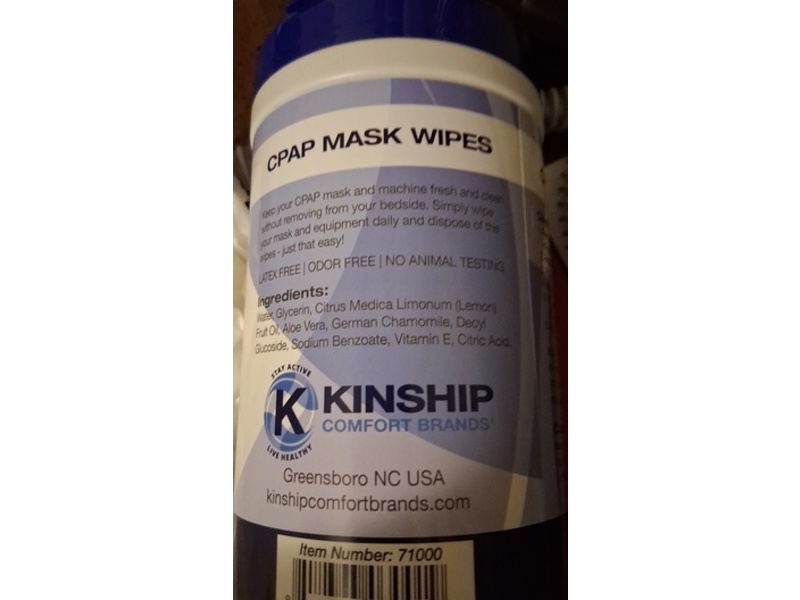 Kinship Comfort Brands CPAP Mask Wipes, Unscented, Pack Of 75, 2 Packs