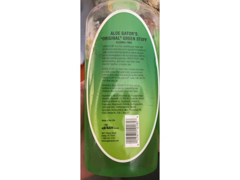 Aloe Gator Green Stuff After Sun, 8 oz/237 mL