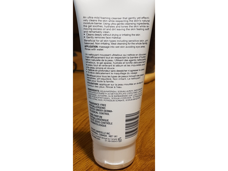 Marcelle Ultra-Gentle Cleansing Gel, Foaming, Fragrance-Free, 3.3 fl oz/100 mL