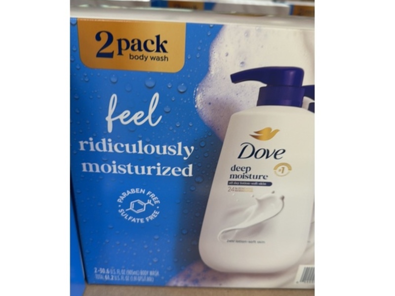 Dove Deep Moisture Body Wash, 30.6 fl oz/905 mL, Pack Of 2
