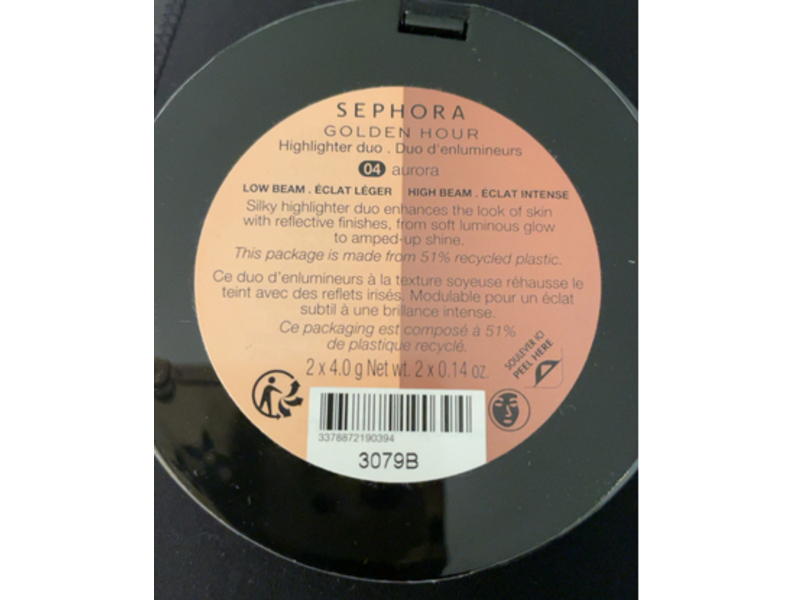 Sephora Collection Golden Hour Highlighter Duo, 04 Aurora, 0.14 oz/4 g