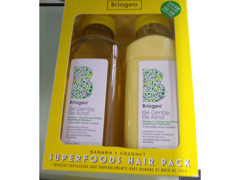 Briogeo Nourishing Shampoo + Conditioner Duo, Banana + Coconut, 12.5 fl oz/369 mL
