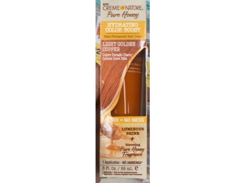 Creme-Of-Nature Hydrating Color Boost Semi-Permanent Hair Color, Light Golden Copper, 3 fl oz/89 mL