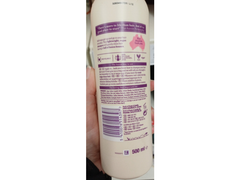 Aussie Mighty Mega Shampoo, Australian Eucalyptus Extract, 500mL