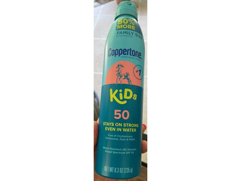 Coppertone Kids Sunscreen Spray, SPF 50, 8.3 oz/235 g