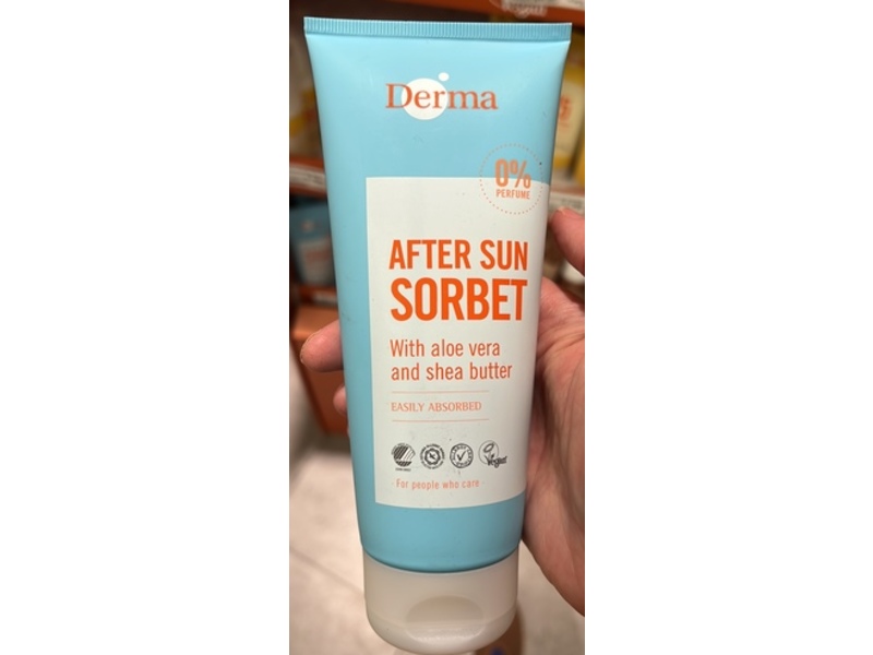 Derma After Sun Sorbet, Aloe Vera & Shea Butter, 200 mL