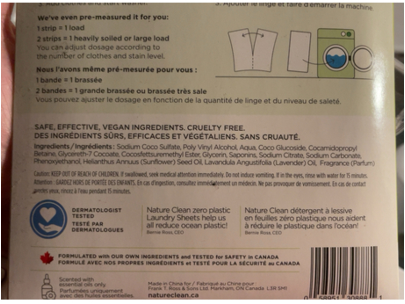 Nature Clean Non-Toxic Laundry Detergent Sheets, White Linen, 32 Loads