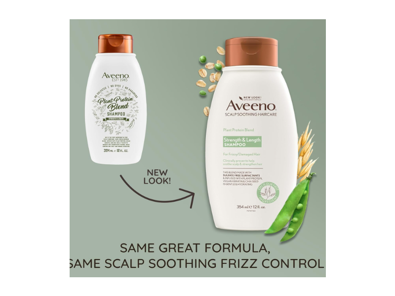 Aveeno Plant Protein Blend Shampoo, 12 fl oz/354 mL