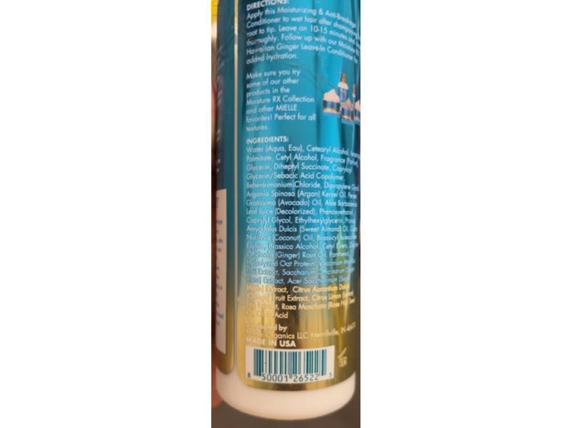 Mielle Moisturizing & Anti-Breakage Conditioner, Hawaiian Ginger, 12 fl oz/355 mL