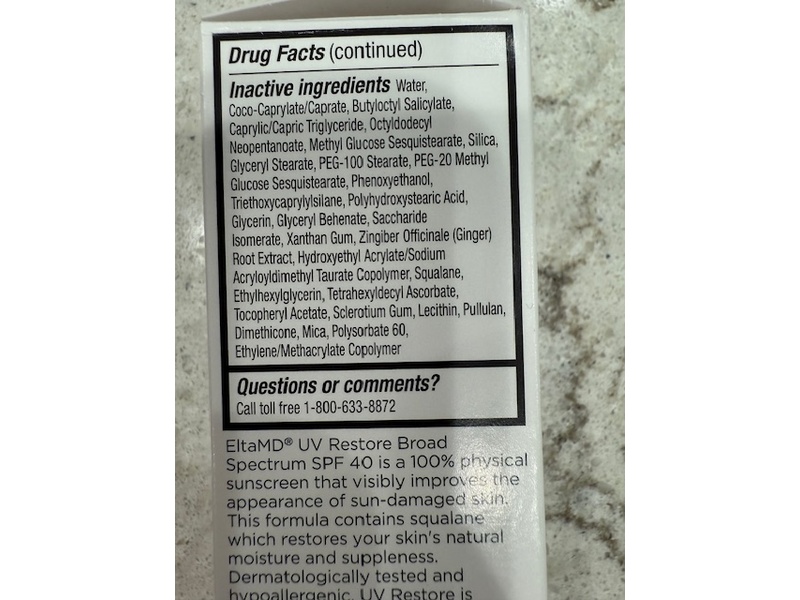 EltaMD Skincare UV Restore Face Sunscreen, SPF 40, 1.7 oz (48 g)