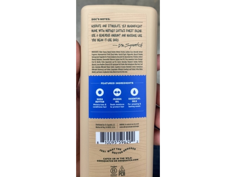 Dr. Squatch Moisturizing Conditioner, Fresh Falls, 11 fl oz/325 mL