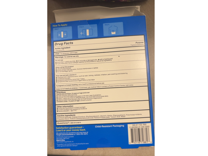 Up & Up Lidocaine Pain Relief Patch, Maximum Strength, 6 Count