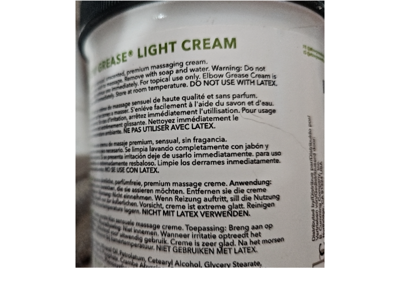 Elbow Grease Light Formula Massage Cream, 15 oz/425 g