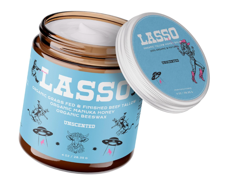 Lasso Face Moisturizer, Organic Tallow & Manuka Honey, Unscented, 4 oz/28.35 g