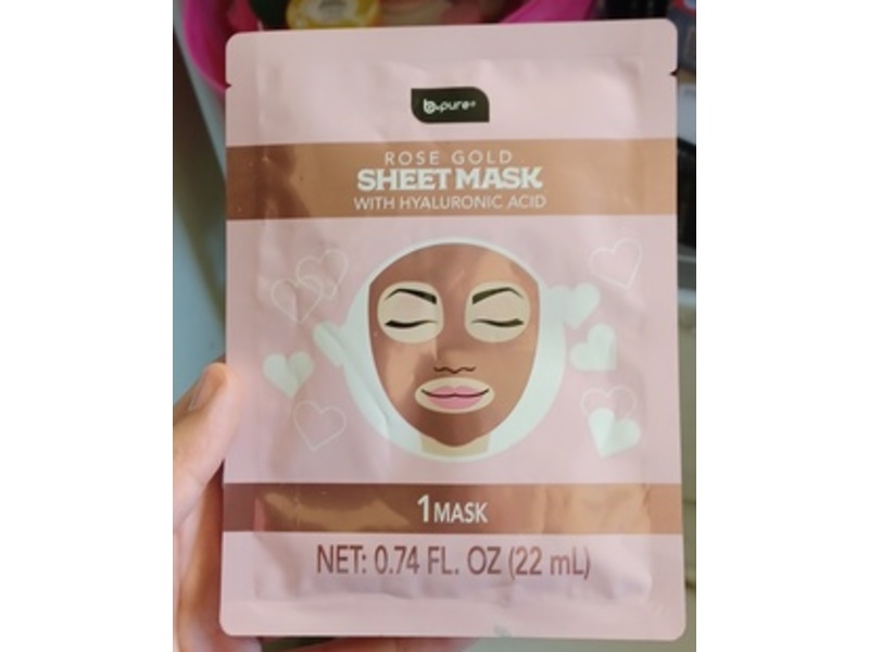 b-Pure Sheet Mask, Rose Gold, 0.74 fl oz/22 mL, 1 Count