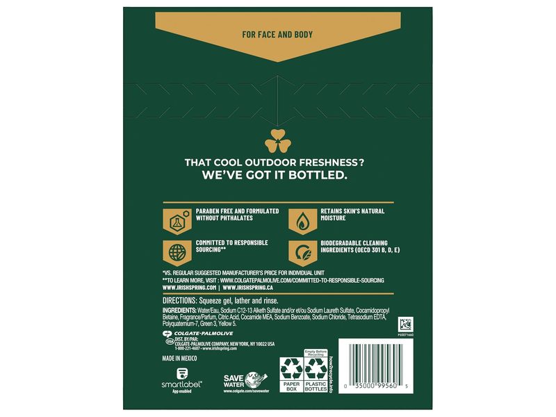 Irish Spring Original Clean & Fresh Body Wash, 20 fl oz/591 mL, 2 Pack