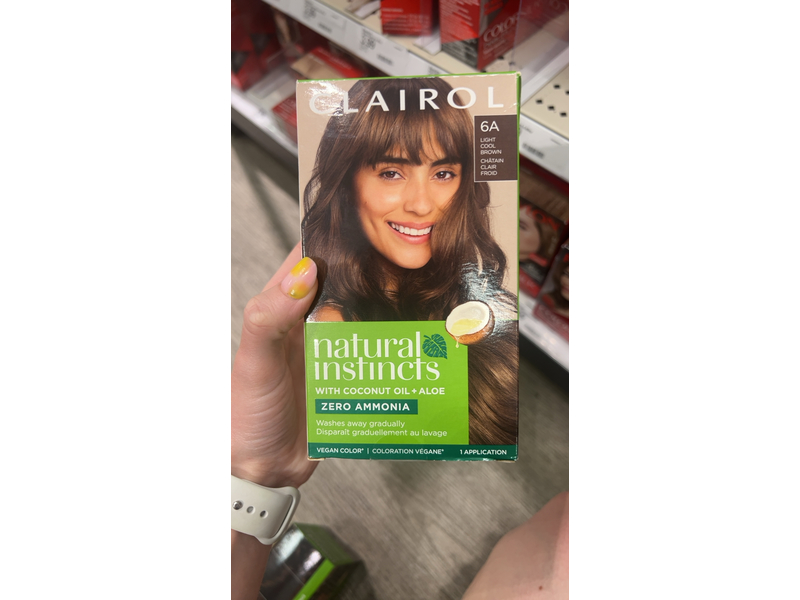 Clairol Natural Instincts Hair Color Kit, 6A Light Cool Brown, 1 Application.
