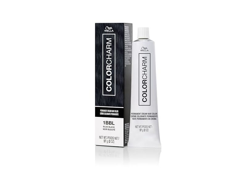 Wella Colorcharm Permanent Cream Hair Color, 1BBL Blue Black, 2 oz/57 g