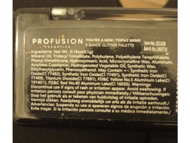 Profusion Cosmetics Glitter Eyeshadow Palette, Topaz Gems, 0.16 oz/4.5 g