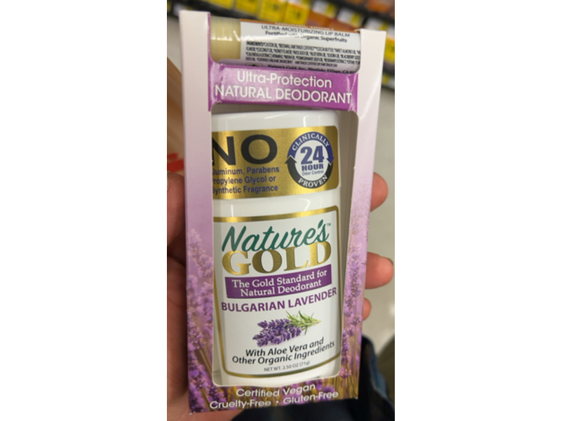 Nature's Gold Natural Deodorant, Bulgarian Lavender, 2.50 oz/71 g