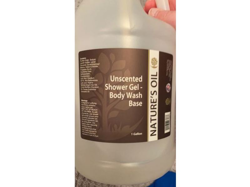 Nature's Oil Shower Gel Body Wash, Unscented, 1Gallon