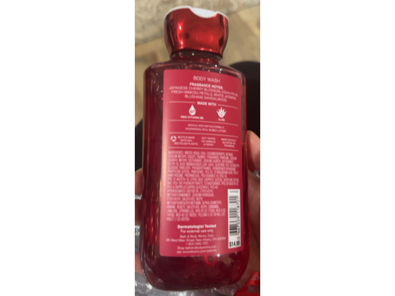 Bath & Body Works Japanese Cherry Blossom Body Wash, Pro-Vitamin B5 + Aloe, 10 fl oz/295mL