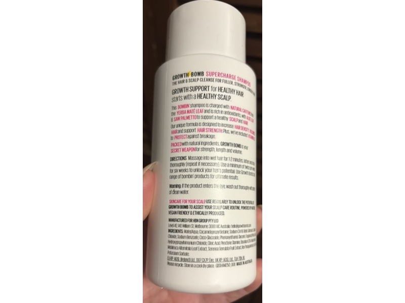 Growth Bomb Supercharge Shampoo, 8.45 fl oz/250 mL