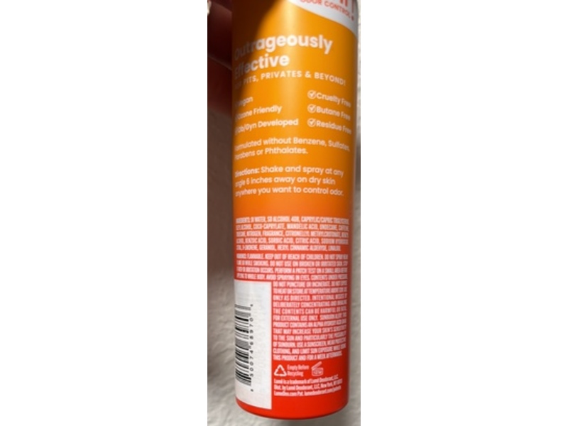 Lume Whole Body Deodorant Invisible Spray, Clean Tangerine, 3.6 oz/102 g