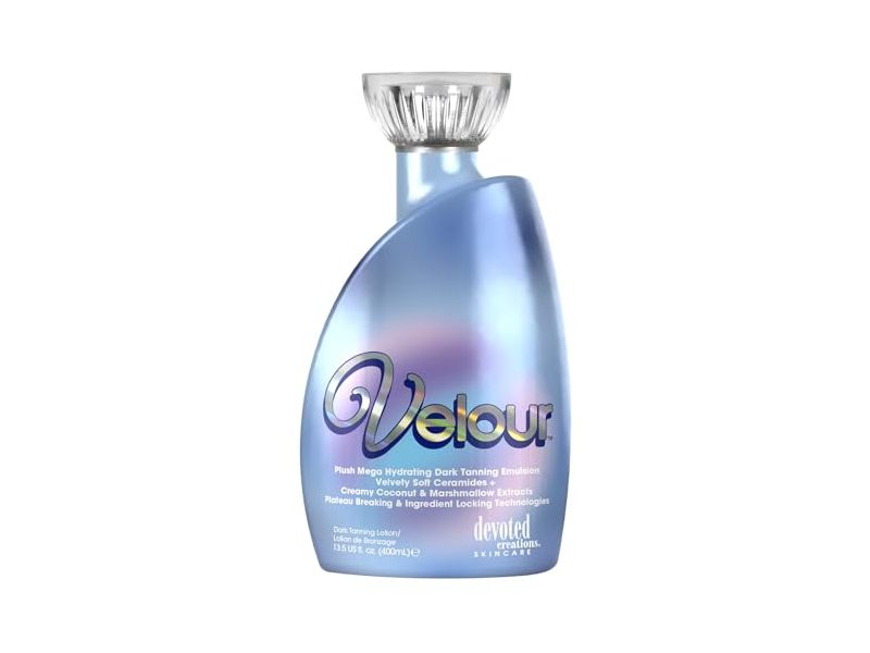 Devoted Creations Velour Plush Mega Hydrating Tanning Emulsion, Dark Coconut & Marshmellow Extract, 13.5 fl oz/400 mL