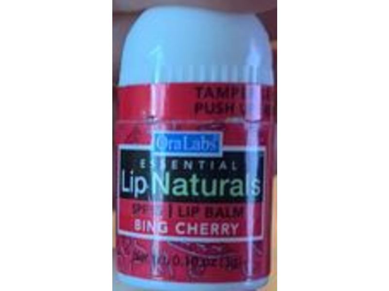Oral Labs Lip Naturals Lip Balm, SPF 15, Bing Cherry, 0.10 oz/3 g, Pack Of 12
