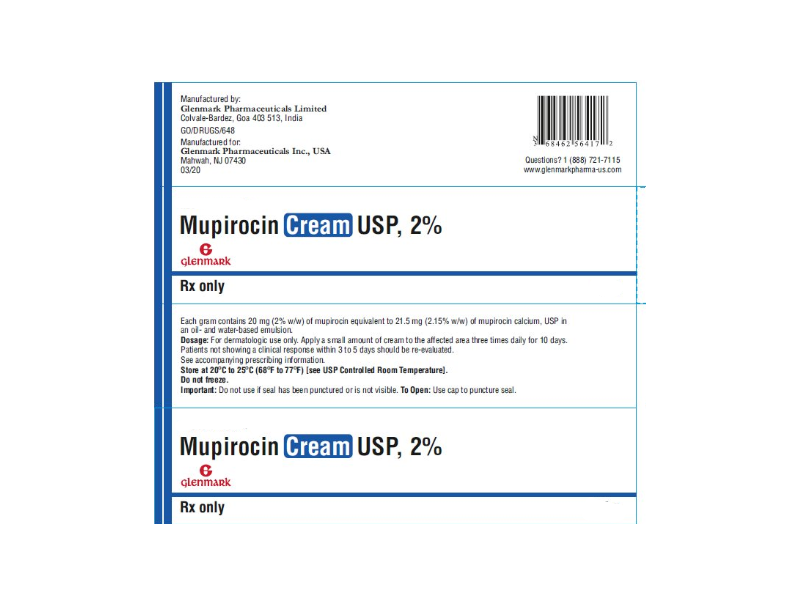 Mupirocin Cream USP, 2%, 30 g Glenmark (RX)