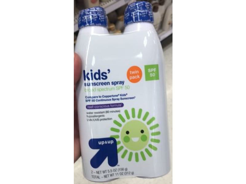 up&up Kids Sunscreen Spray, SPF 50, 5.5 oz/156 g, Twin Pack